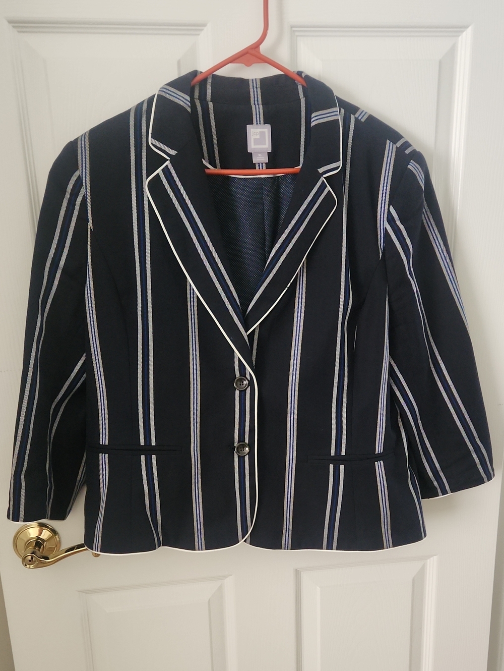 JCP Striped Navy Blazer Jacket - Women Sz. XL